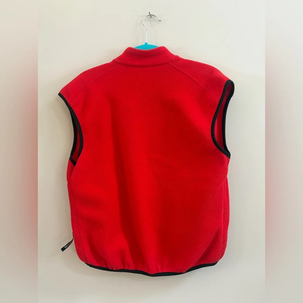 The North Face Polartec Vintage Red Fleece Full Zip Vest, Sleeveless Outerwear